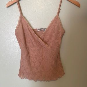 Tan colored lace tank/crop top